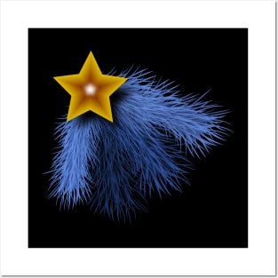 Christmas Blue Tree Decoration Posters and Art